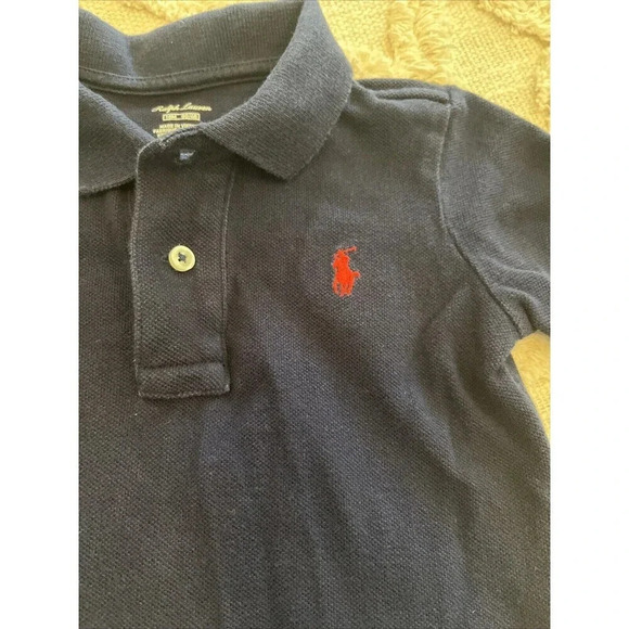 Ralph Lauren Toddler Boys Blue Polo Short Sleeve Shirt 18M 18 Months - Picture 2 of 4